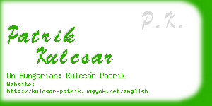 patrik kulcsar business card