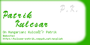 patrik kulcsar business card